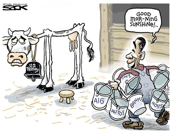 Obama milks the cow